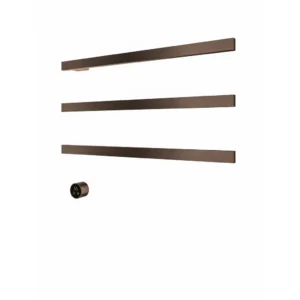 Afbeelding 2 Hotbath &More RAS80 Rails Square handoekwarmerset 80cm met 3 stangen en schakelaar tuscan bronze