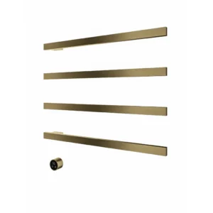 Afbeelding 2 Hotbath &More RAS80 Rails Square handoekwarmerset 80cm met 4 stangen en schakelaar geborsteld messing PVD