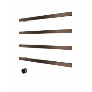 Afbeelding 2 Hotbath &More RAS80 Rails Square handoekwarmerset 80cm met 4 stangen en schakelaar tuscan bronze