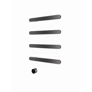 Afbeelding 2 Hotbath &More RASS50 Rails Soft Square handoekwarmerset 50cm met 4 stangen en schakelaar geborsteld gunmetal PVD