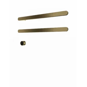Afbeelding 2 Hotbath &More RASS80 Rails Soft Square handoekwarmerset 80cm met 2 stangen en schakelaar geborsteld messing PVD