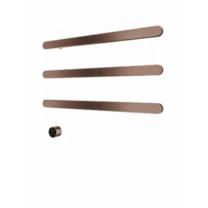 Afbeelding 2 Hotbath &More RASS80 Rails Soft Square handoekwarmerset 80cm met 3 stangen en schakelaar geborsteld koper PVD