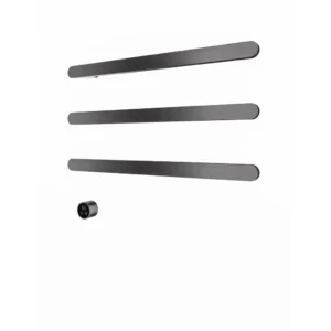 Afbeelding 2 Hotbath &More RASS80 Rails Soft Square handoekwarmerset 80cm met 3 stangen en schakelaar geborsteld gunmetal PVD