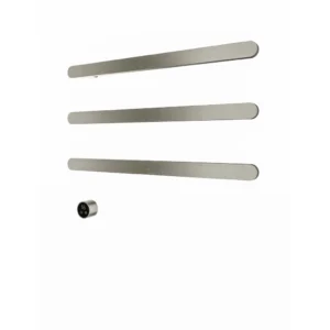 Afbeelding 2 Hotbath &More RASS80 Rails Soft Square handoekwarmerset 80cm met 3 stangen en schakelaar geborsteld nikkel