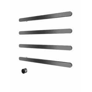 Afbeelding 2 Hotbath &More RASS80 Rails Soft Square handoekwarmerset 80cm met 4 stangen en schakelaar geborsteld gunmetal PVD