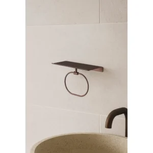 Afbeelding 2 Hotbath &More SHA08 handdoekring voor Planchet serie geborsteld koper PVD