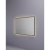 Afbeelding 2 Hotbath &More SQU128 Square spiegel 120x80cm met verlichting, spiegelverwarming, kleurwissel, dimbaar en afstandsbediening geborsteld zwart PVD