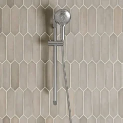 Afbeelding 1 Saniclear Exclusive glijstangset met 2 standen handdouche RVS
