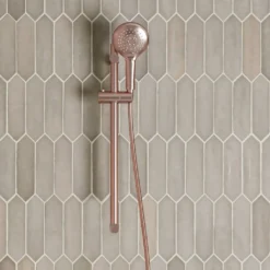 Afbeelding 1 Saniclear Copper glijstangset met 2 standen handdouche geborsteld koper