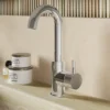 Afbeelding 1 Saniclear Matrix Curved wastafelkraan chroom