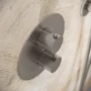 Afbeelding 1 Saniclear Exclusive Curved rond inbouw thermostaat met inbouwdeel RVS