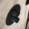 Afbeelding 1 Saniclear Nero Curved rond inbouw thermostaat met inbouwdeel zwart mat
