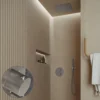 Afbeelding 1 Saniclear Cube Curved inbouw regendouche rond met inbouw douchekop 30x30cm RVS