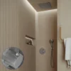 Afbeelding 1 Saniclear Cube Curved inbouw regendouche rond met inbouw douchekop 30x30cm en 2 standen handdouche chroom