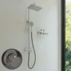 Afbeelding 1 Saniclear Vision Stripes Pro opbouw regendouche met 20x30cm hoofddouche RVS
