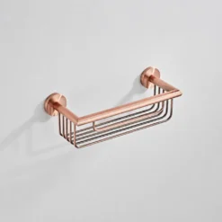 Afbeelding 1 Saniclear Copper shampoohouder / doucherek 30cm geborsteld koper