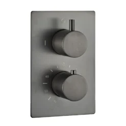 Afbeelding 1 Saniclear Iron inbouw thermostaatkraan verouderd ijzer - gunmetal