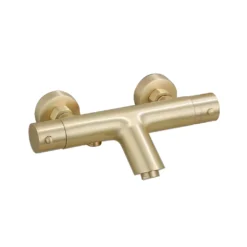 Afbeelding 1 Saniclear Brass thermostatische opbouw badkraan geborsteld messing - mat goud
