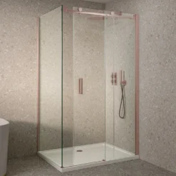Afbeelding 1 Saniclear Supreme douchecabine 110x100cm geborsteld koper