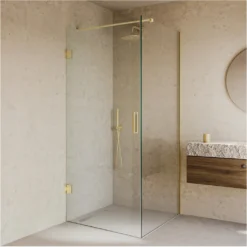 Afbeelding 1 Saniclear Modern Brass douchecabine 120x70 met 70cm deur geborsteld messing