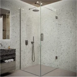 Afbeelding 1 Saniclear Modern Iron douchecabine 90x90 met 90cm deur verouderd ijzer - gunmetal