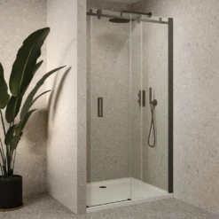 Afbeelding 1 Saniclear Supreme 110-120cm schuif douchedeur zwart