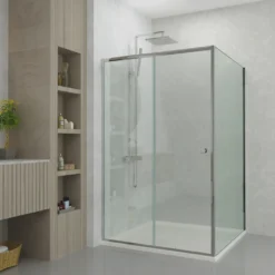 Afbeelding 1 Saniclear Slide douchecabine 120x100cm met anti-kalk coating