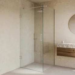 Afbeelding 1 Saniclear Modern douchecabine 100x90 met 90cm deur anti-kalk RVS