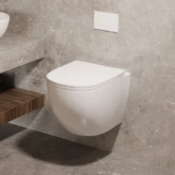 Afbeelding 1 Saniclear Itsie witte toiletpot randloos met softclose zitting