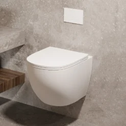 Afbeelding 1 Saniclear Itsie mat witte toiletpot randloos met softclose zitting