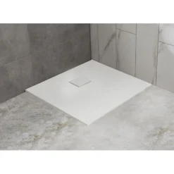 Afbeelding 1 Saniclear Naxos SMC douchebak stone-look 90x90cm wit mat