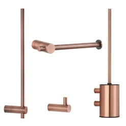 Afbeelding 1 Saniclear Academy toiletaccessoiresset 4-delig geborsteld koper