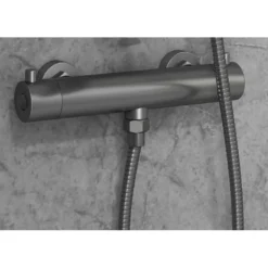 Afbeelding 1 Saniclear Iron thermostatische douchekraan verouderd ijzer - gunmetal