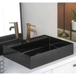 Afbeelding 1 Saniclear Maido waskom 54x42cm met 1 kraangat verouderd ijzer - gunmetal