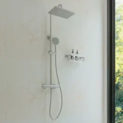 Afbeelding 1 Saniclear Vision opbouw regendouche met 20x30cm hoofddouche RVS