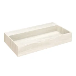 Afbeelding 1 Saniclear White Travertin marmer wastafel 80x46cm zonder kraangat
