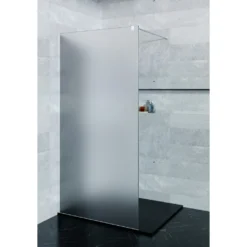 Afbeelding 1 Saniclear Blurred douchewand matglas 80x200cm chroom profiel
