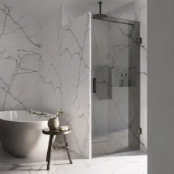 Afbeelding 1 Saniclear Modern rookglas douchedeur profielloos 70x200cm gunmetal - verouderd ijzer
