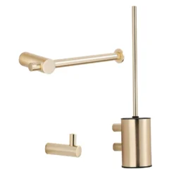 Afbeelding 1 Saniclear Academy toiletaccessoiresset 3-delig geborsteld messing mat goud
