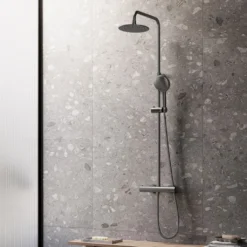 Afbeelding 1 Saniclear Evolution opbouw regendouche met 30cm hoofddouche en 2 standen handdouche verouderd ijzer - gunmetal