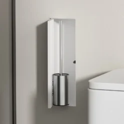 Afbeelding 1 Saniclear Hide inbouw toiletborstel mat wit