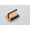 Afbeelding 10 Saniclear Lumber toilet rolhouder met plank mat zwart walnoothout