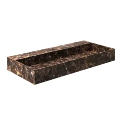 Afbeelding 2 Saniclear Dark Emperador marmeren wastafel 100x46cm met kraangat