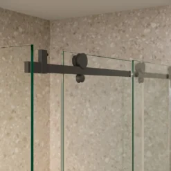 Afbeelding 2 Saniclear Supreme douchecabine 90x90cm anti-kalk zwart mat