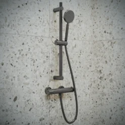 Afbeelding 2 Saniclear Iron Curved opbouw douchethermostaat verouderd ijzer - gunmetal