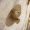 Afbeelding 2 Saniclear Brass Curved Pro inbouw regendouche rond met 20cm hoofddouche, plafondarm en glijstang geborsteld messing - mat goud
