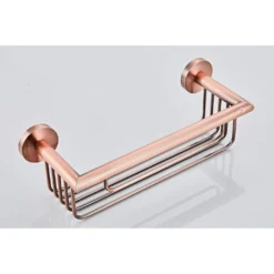 Afbeelding 2 Saniclear Copper shampoohouder / doucherek 30cm geborsteld koper