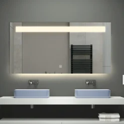 Afbeelding 2 Saniclear Aruba spiegel 100x70cm met LED verlichting en spiegelverwarming