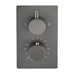 Afbeelding 2 Saniclear Iron inbouw thermostaatkraan verouderd ijzer - gunmetal