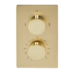 Afbeelding 2 Saniclear Brass inbouw thermostaatkraan geborsteld messing / mat goud